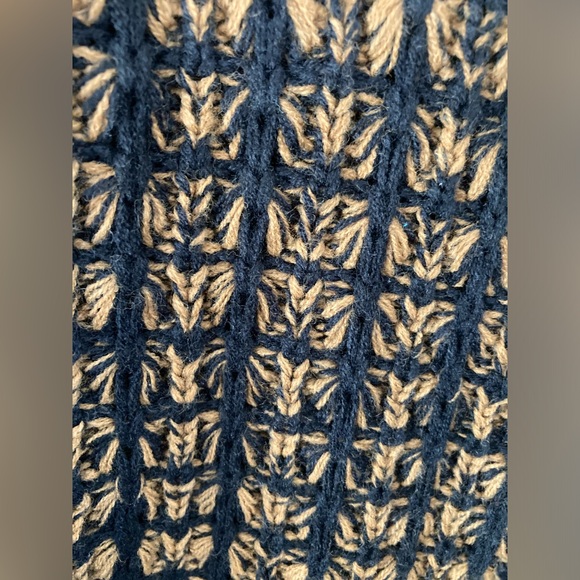 Vintage Anchor Blue Men Size Large Crewneck Sweater Textured 3D Knit 80's Retro - Picture 10 of 11